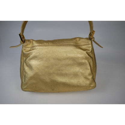 Fendi Gold Metallic Mamma Baguette