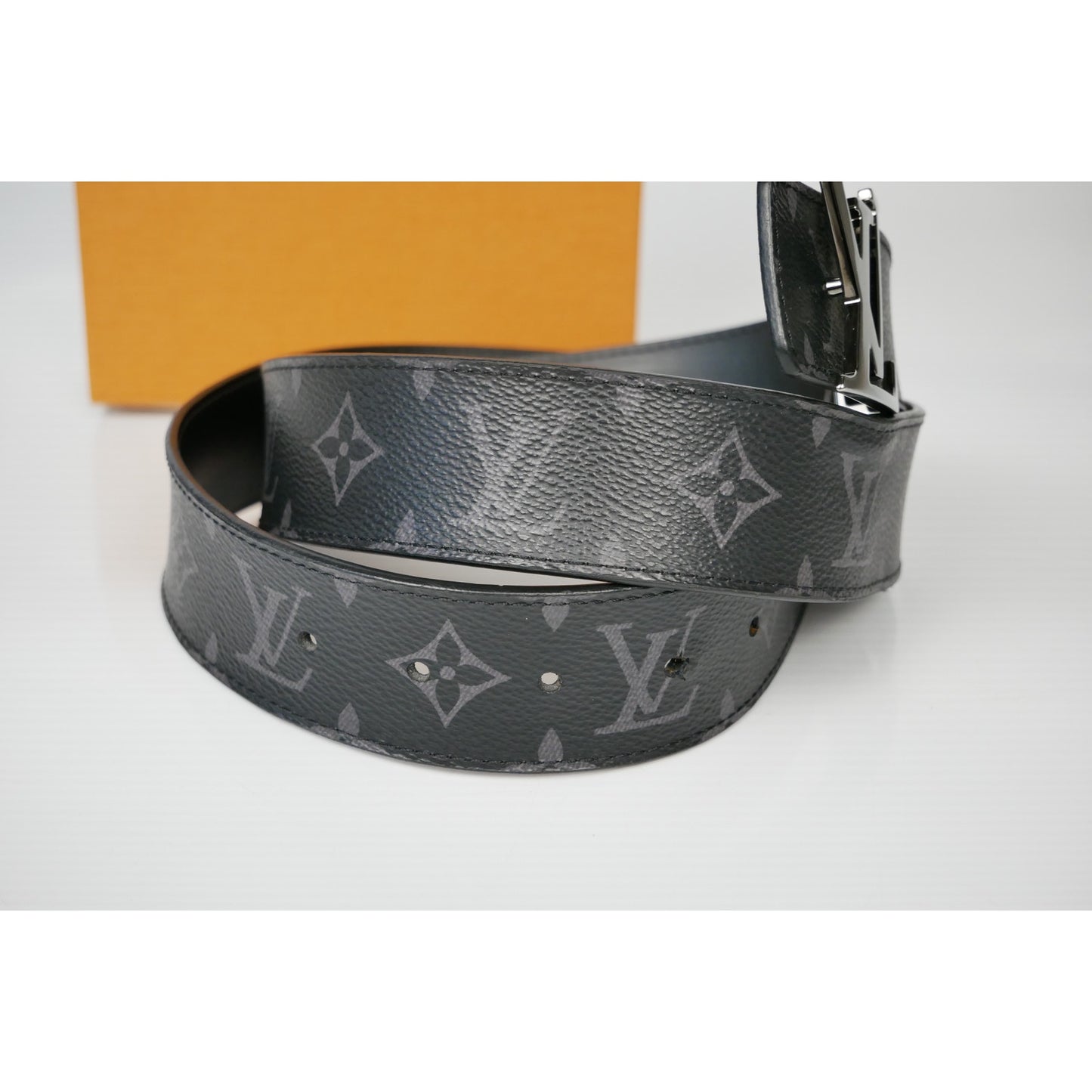 Louis Vuitton Monogram Eclipse Initiales Belt Black