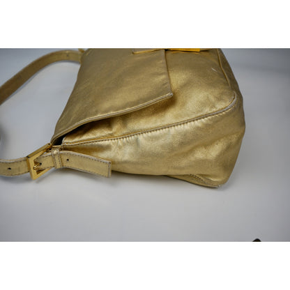 Fendi Gold Metallic Mamma Baguette