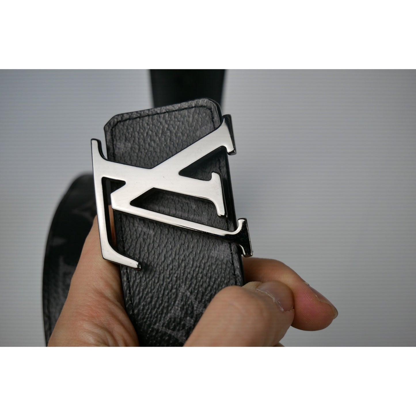 Louis Vuitton Monogram Eclipse Initiales Belt Black
