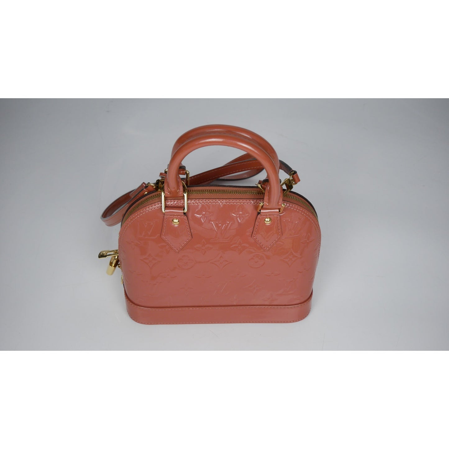 Louis Vuitton Rose Velours Monogram Vernis Alma BB Bag