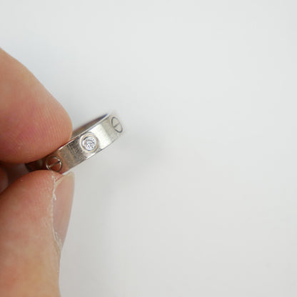 Cartier 18K White Gold and Diamond Love Band Ring