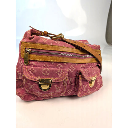 Louis Vuitton Fuchsia Denim Monogram Denim Baggy PM