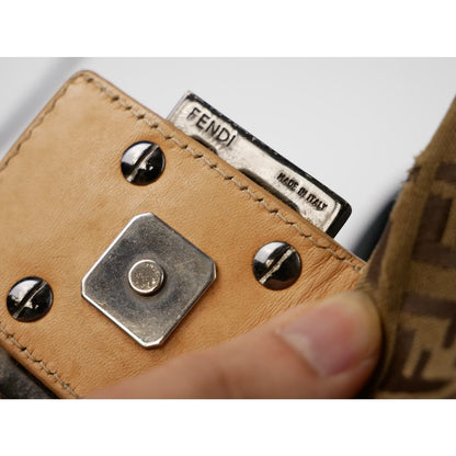 Fendi Zucchino Canvas Mamma Forever Beige Bag