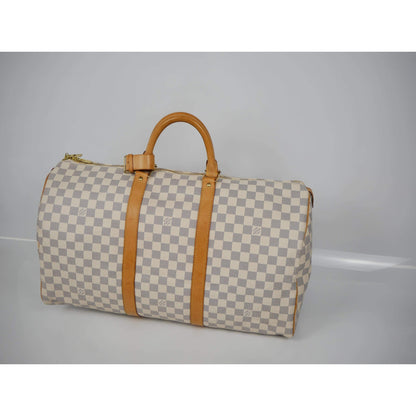 Louis Vuitton Damier Azur Canvas Keepall 50 Duffel Bag