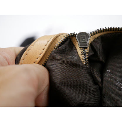 Fendi Zucchino Canvas Mamma Forever Beige Bag