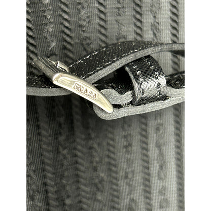 Prada Black Saffiano Leather Trolley Rolling Luggage