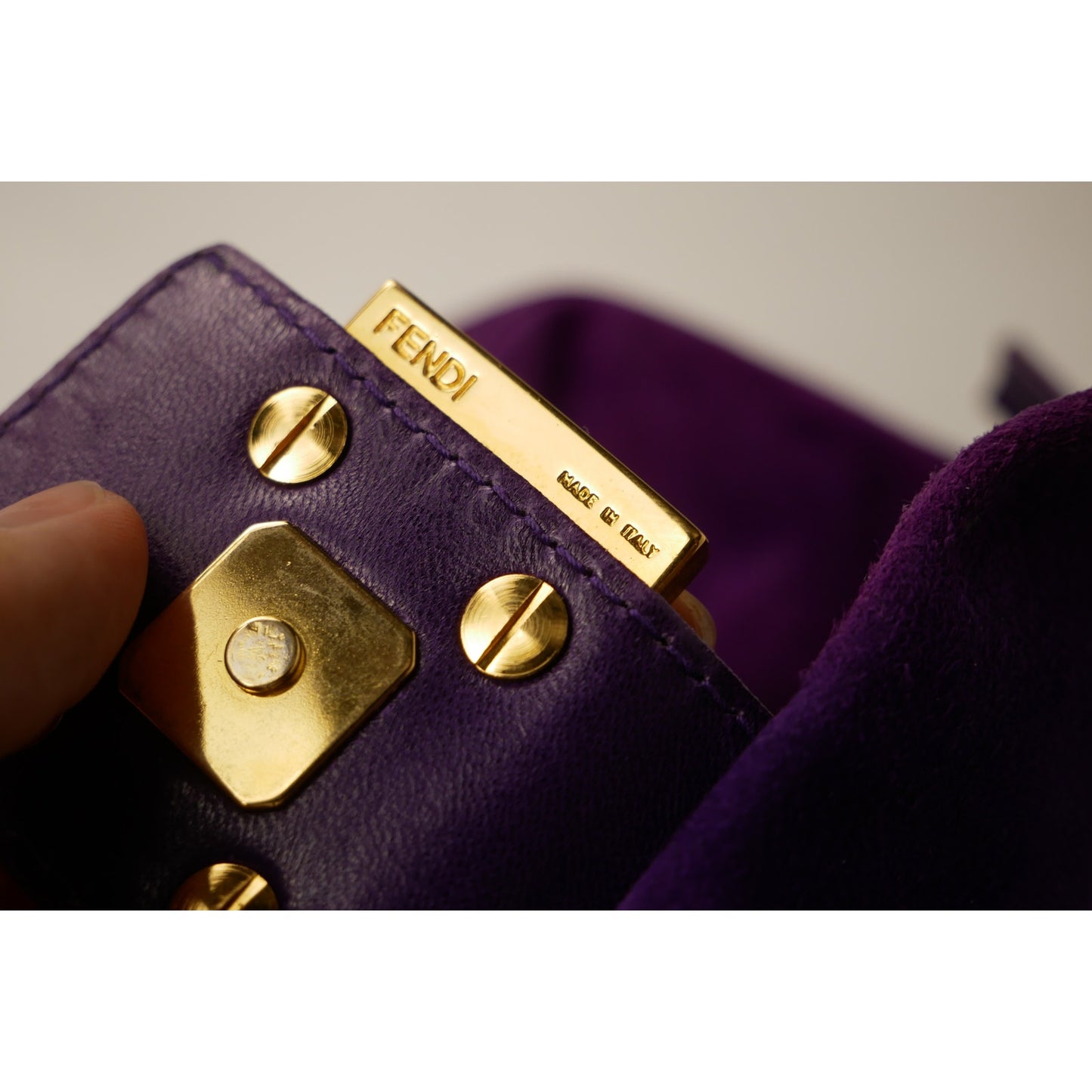 Fendi Purple Suede Baguette