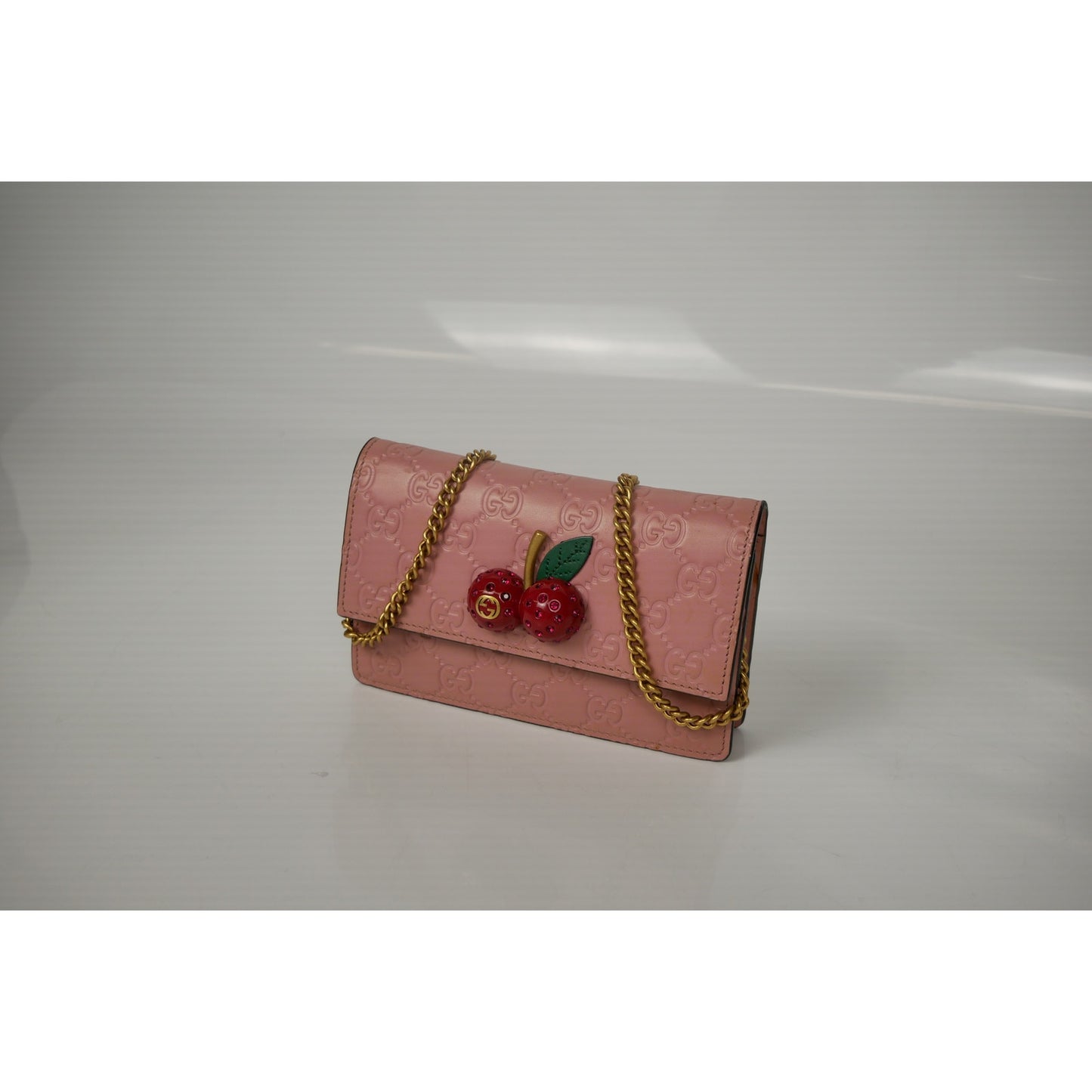Gucci Pink Cherry Wallet on Chain Mini
