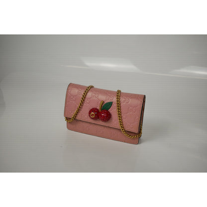 Gucci Pink Cherry Wallet on Chain Mini