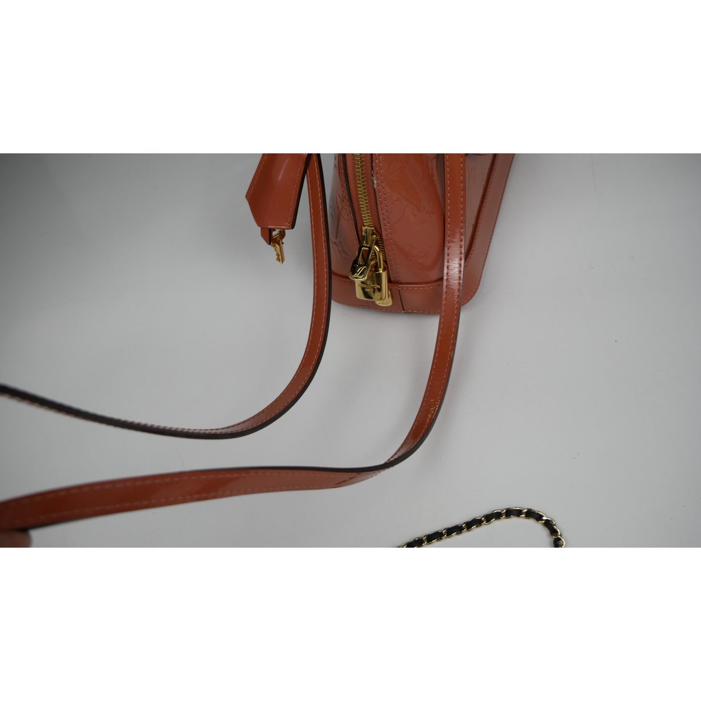 Louis Vuitton Rose Velours Monogram Vernis Alma BB Bag