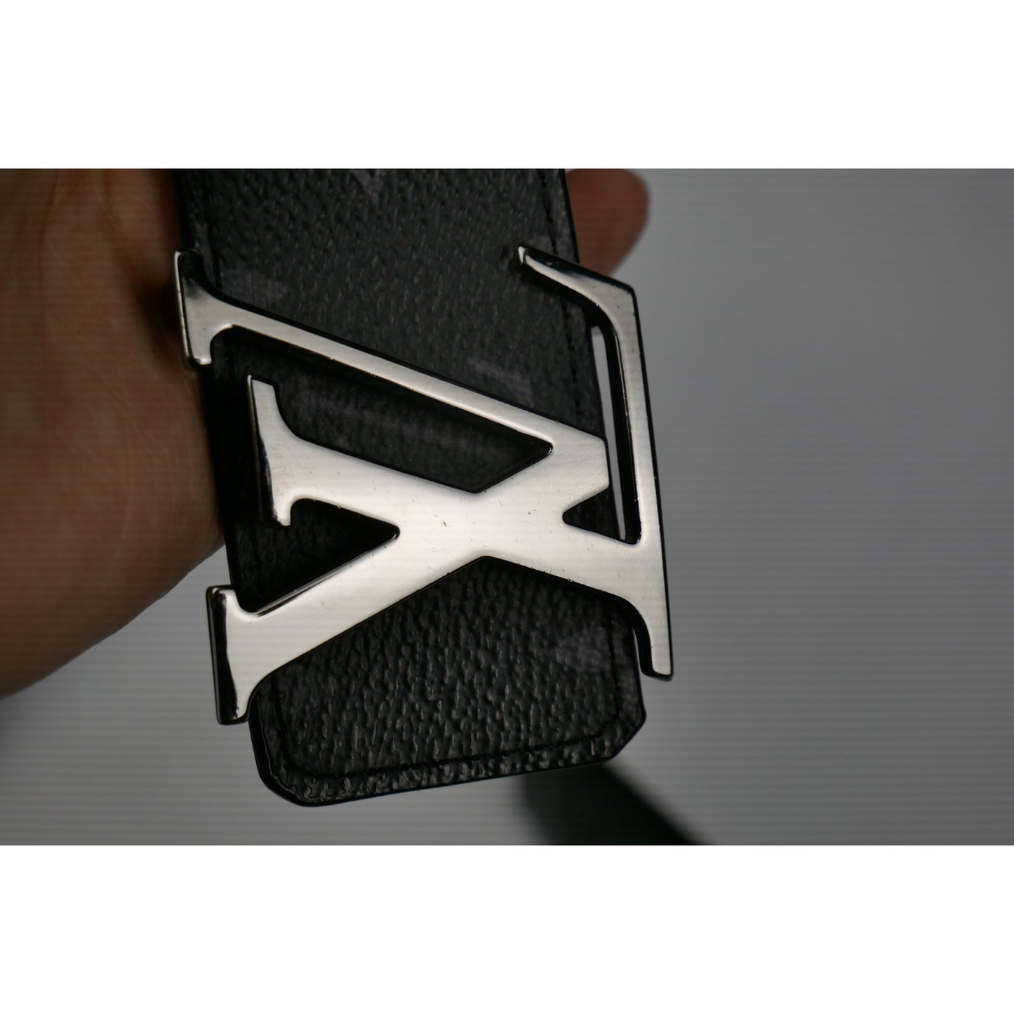 Louis Vuitton Monogram Eclipse Initiales Belt Black
