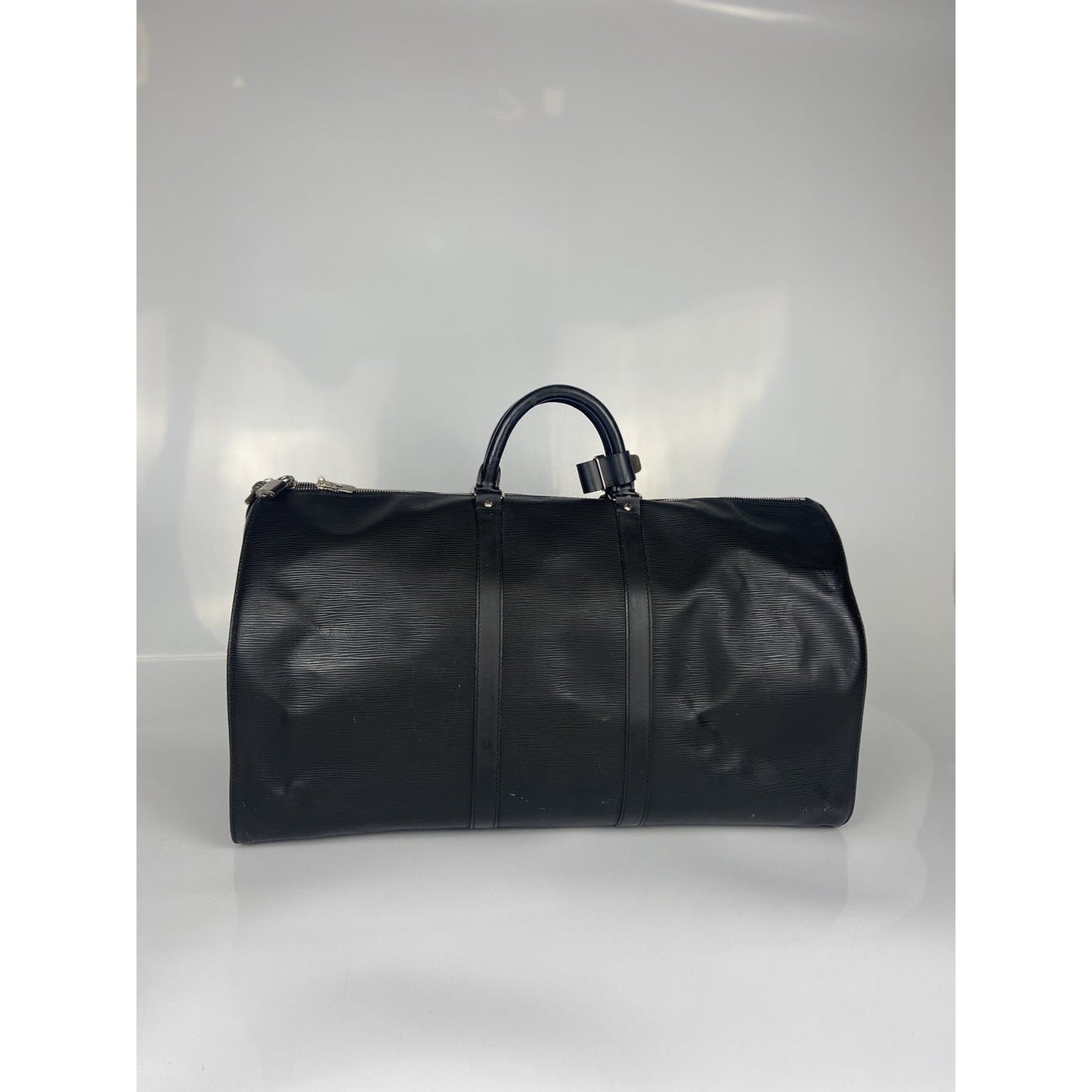 Louis Vuitton Black Silver Duffel Keepall 55