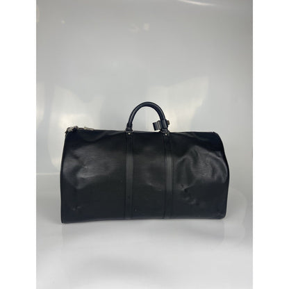 Louis Vuitton Black Silver Duffel Keepall 55