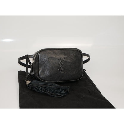 Yves Saint Laurent Black Leather Monogram Lou Belt Bag