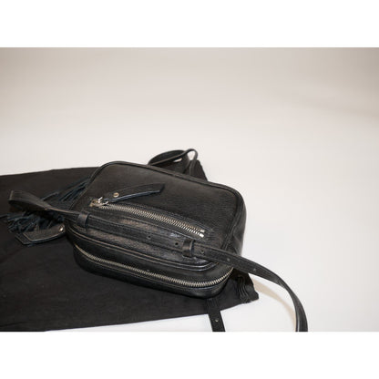 Yves Saint Laurent Black Leather Monogram Lou Belt Bag