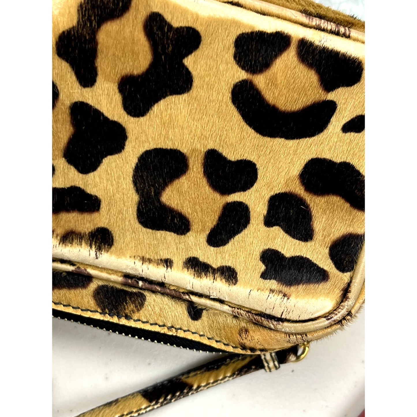 Prada Leopard Print Fur Spotted Shoulder Bag
