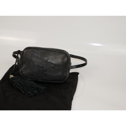 Yves Saint Laurent Black Leather Monogram Lou Belt Bag