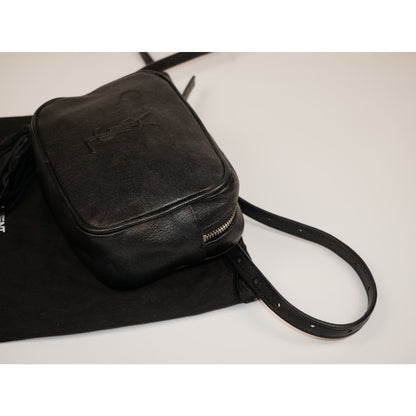 Yves Saint Laurent Black Leather Monogram Lou Belt Bag