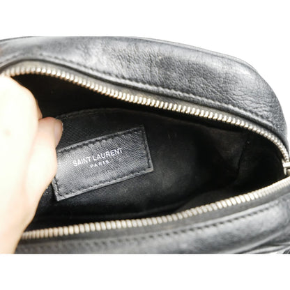 Yves Saint Laurent Black Leather Monogram Lou Belt Bag