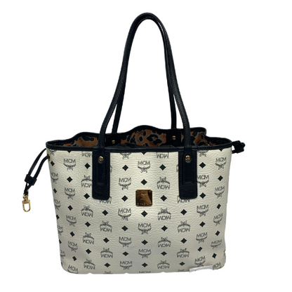 MCM White Visetos Leather Shoulder Hand Bag