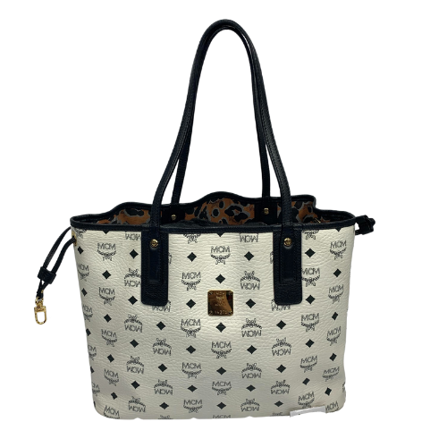 MCM White Visetos Leather Shoulder Hand Bag