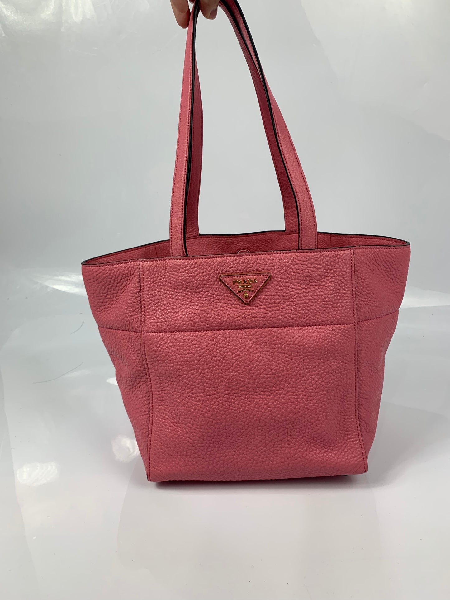 Prada Flame Pink Leather Diano Shoulder Bag