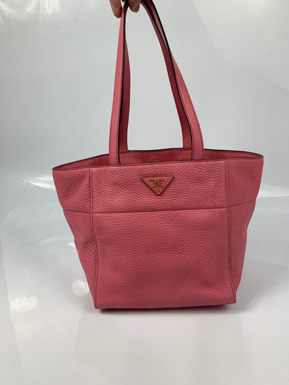 Prada Flame Pink Leather Diano Shoulder Bag