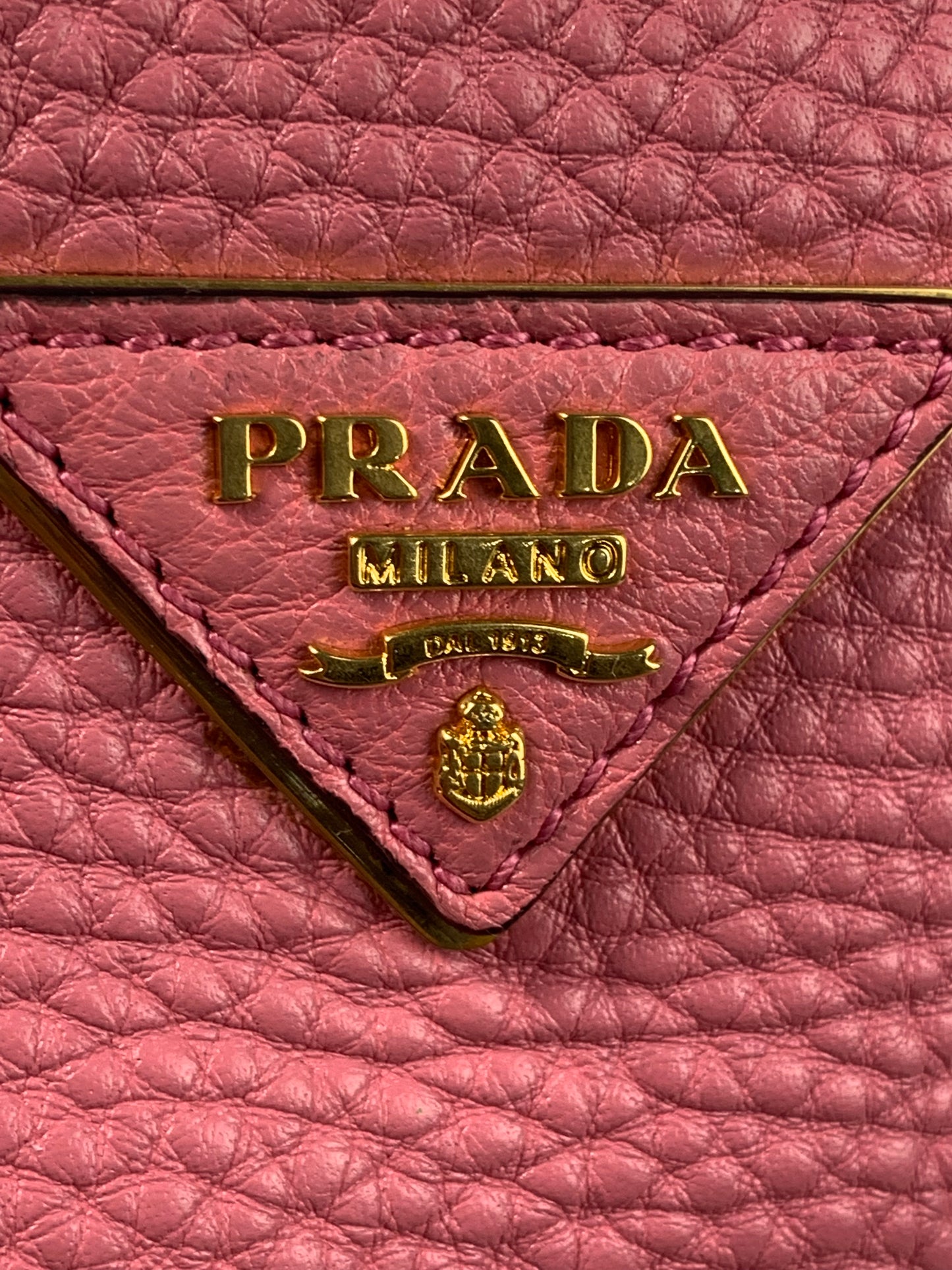 Prada Flame Pink Leather Diano Shoulder Bag