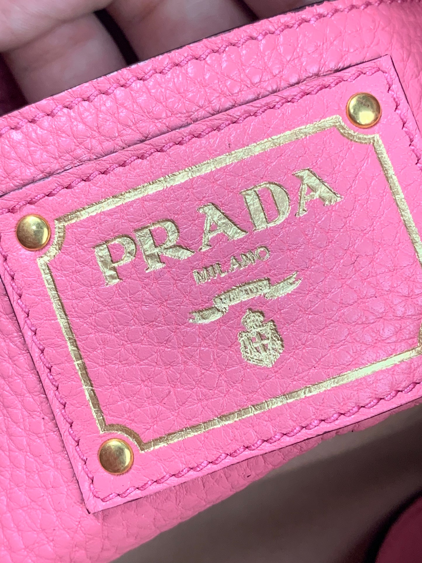 Prada Flame Pink Leather Diano Shoulder Bag