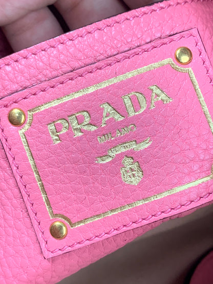 Prada Flame Pink Leather Diano Shoulder Bag