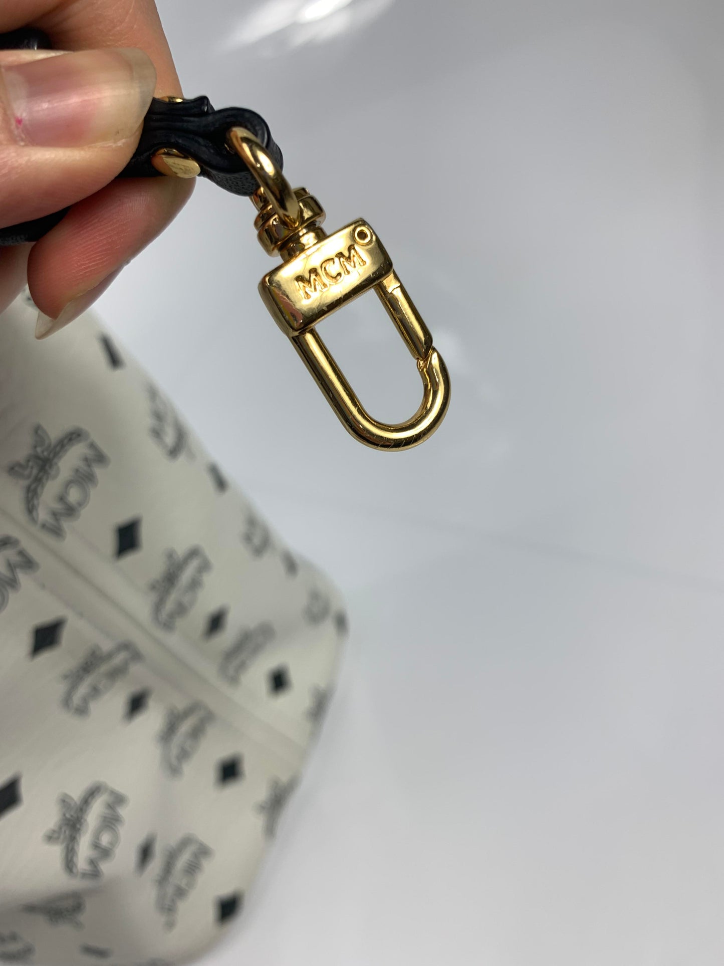 MCM White Visetos Leather Shoulder Hand Bag