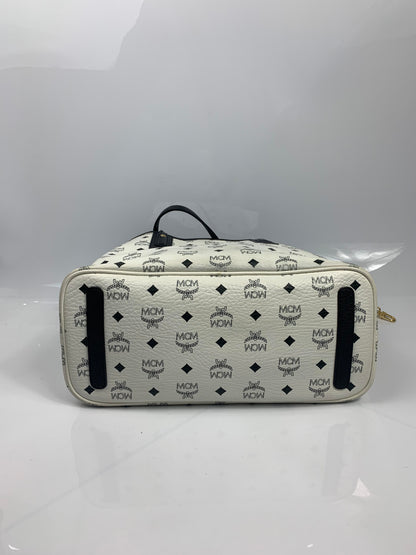 MCM White Visetos Leather Shoulder Hand Bag